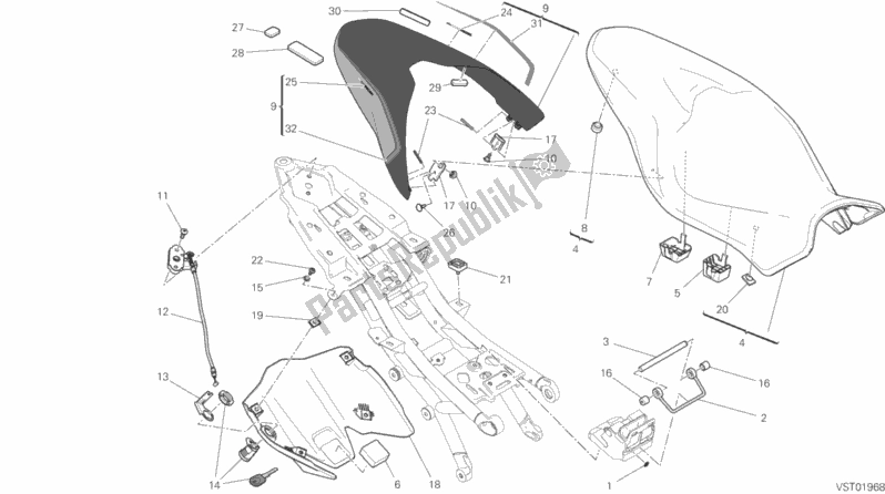 Tutte le parti per il Posto A Sedere del Ducati Monster 821 Stealth Thailand 2020 Tutte le parti per il Posto A Sedere del Ducati Monster 821 Stealth Thailand 2020